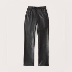 A&F Curve Love Black Vegan Leather 90s Straight Pant